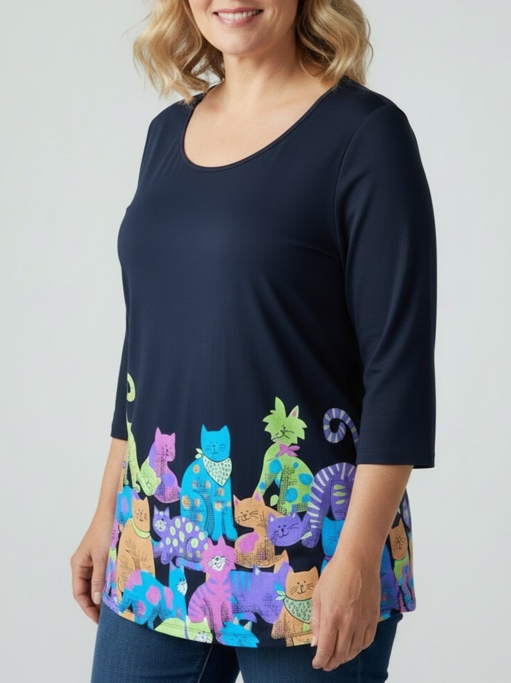 Mac & Belle | NWT Colorful Cat Tunic L